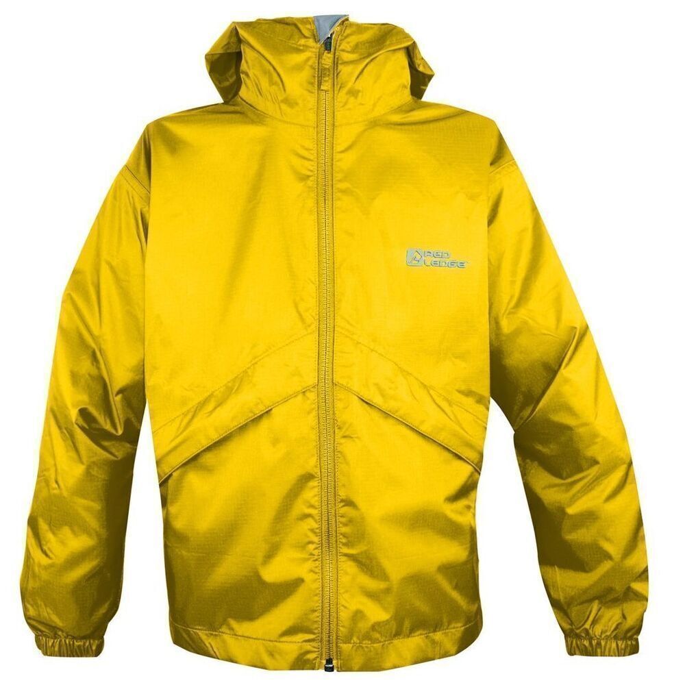 Red Ledge Youth Thunderlight Lightweight Rain Yellow Hooded Jacket Medium